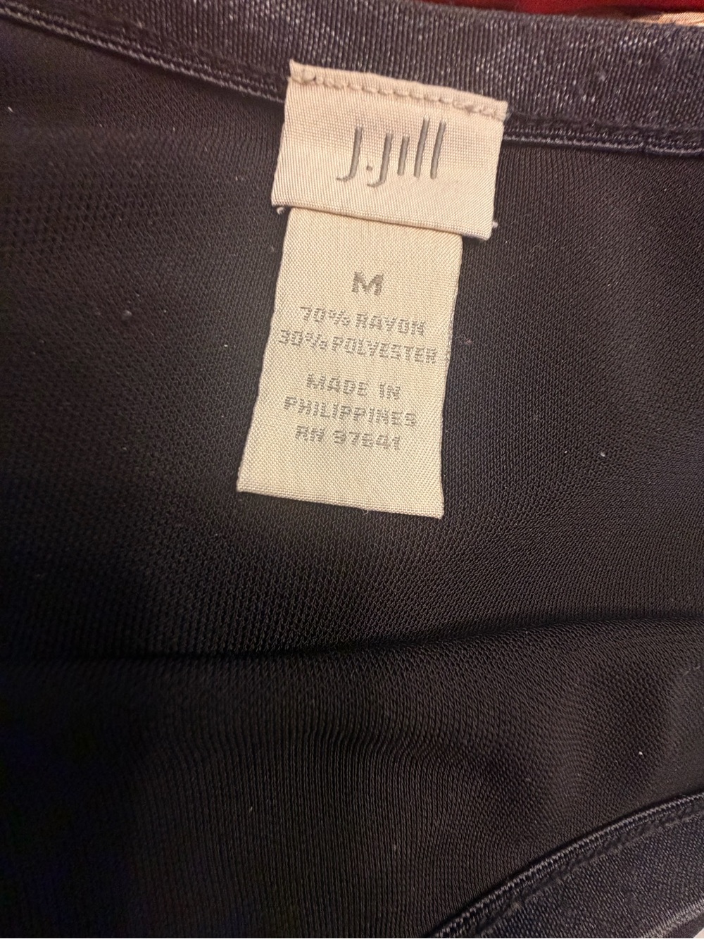 J. Jill Black Knit Swingy Flowy Stretchy Skirt, Pull On Stretch Waist, Sz M - Picture 12 of 16